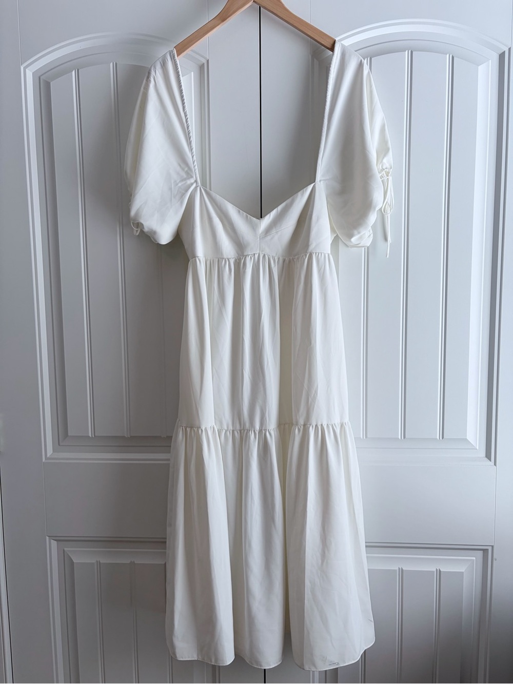 Amanda Uprichard NWT White Midi Dress Ruffle Tiered Women's Size M